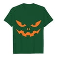 thumbnail image 4 of T Shirts for Man Halloween Classic Funny Pumpkin Face Printed Short Sleeve Crew Neck Tees Party Casual Fall Season Loose Fit Comfortable Men's Shirts Green XXXL, 4 of 4