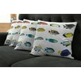 thumbnail image 5 of Ambesonne Fish Throw Pillow Cover 4 Pack, Sea Creatures Nautical, 20", Multicolor, 5 of 5