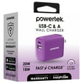 thumbnail image 5 of Liquipel Powertek Two Tone 20W Combo Wall Charger - Purple, 5 of 7