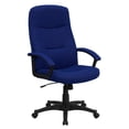thumbnail image 1 of High Back Navy Blue Fabric Executive Swivel Chair with Two Line Horizontal Stitch Back and Arms, 1 of 9