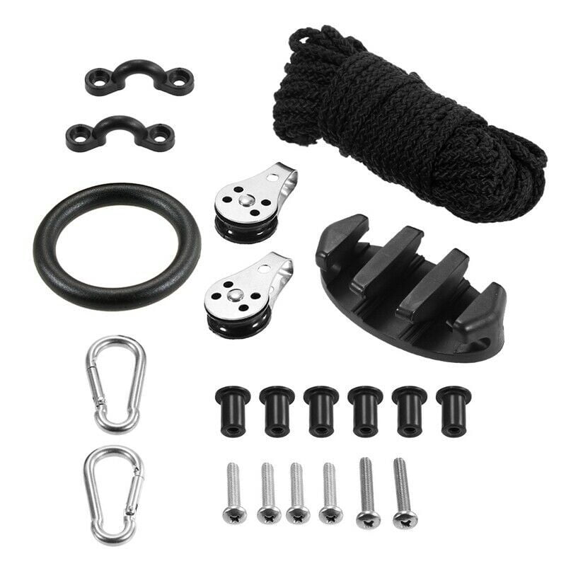 ISURE Marine Anchor Rope Kayak Accessory Rigging Ring Pulley Forming Clamp Kayak Accessory Rope Buckle with Screws