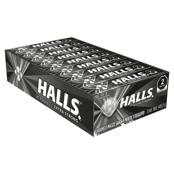 Authentic Mexican Halls Extra Strong Mints - 18 Sticks (162 Count) - Intense Refreshment
