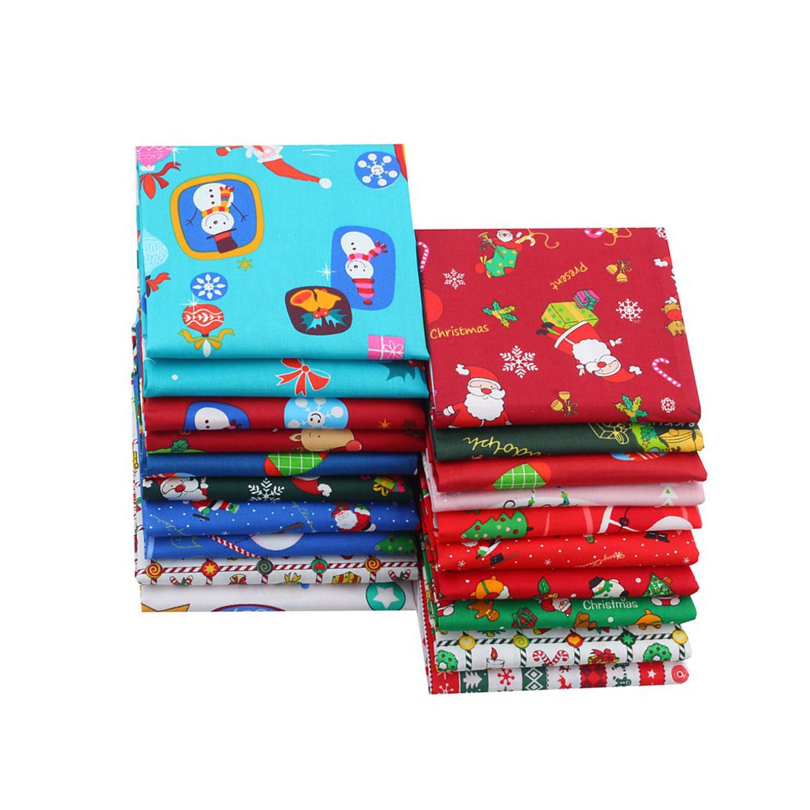 AIHOME 20PCS Christmas Cotton Fabric Sewing Patchwork for Crafts DIY