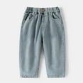 thumbnail image 2 of SUYOLL Children Boys Stretch Denim Trousers Comfortable Casual Loose Fit Jeans with Elastic Waist Outdoor Daily Wear Bohemian Style 3-10 Years, 2 of 5