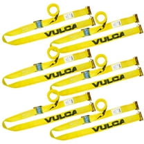 VULCAN Logistic Strap For E Track, Cam Buckle - 12 Foot, 6 Pack - Classic Yellow - 833 Pound Safe Working Load
