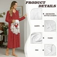 thumbnail image 6 of SEANATIVE Women's Christmas Nightgowns Soft Button Front Sleep Shirt Long Sleeve Night Gown Fall Winter Pajama Dress Cozy Full-Length Nightwear for Home Bedroom, 3XL, Santa Claus Star Red, 6 of 7