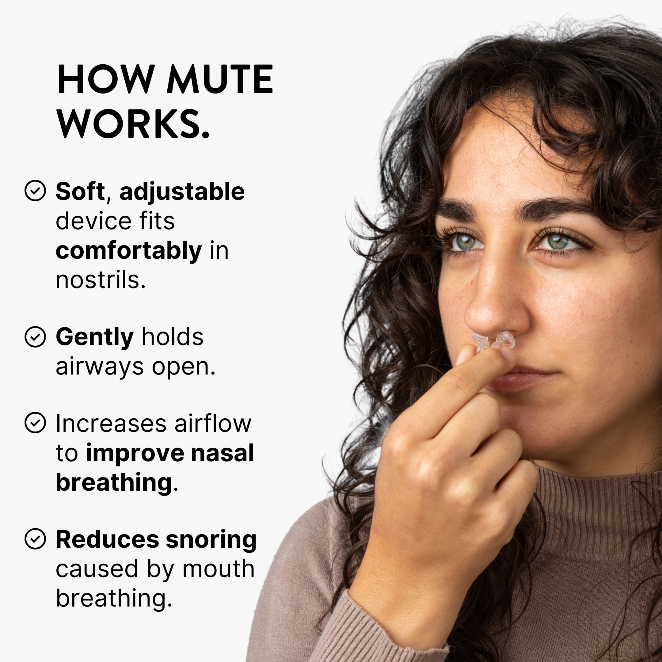Mute Snoring Nasal Dilator | Large 3 Pack | Snore Less & Sleep Better | Nasal Strip Alternative | Comfortable Breathing Aids for Better Sleep & Improved Airflow