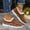 Brown, variant on Winter Shoes Women Fleece Lined Low-Top Slip Ons Comfortable Flats Fur Lace Up Loafers Casual Canvas Sneakers