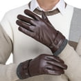 thumbnail image 1 of Sonducket Guantes de cuero Antideslizante Ciclismo Deportes táctiles A prueba de golpes Senderismo Guante de conducción A prueba de viento Mitones de guantes y mitones Marrón apertura de tornillo Sonducket AP013370-04, 1 of 6