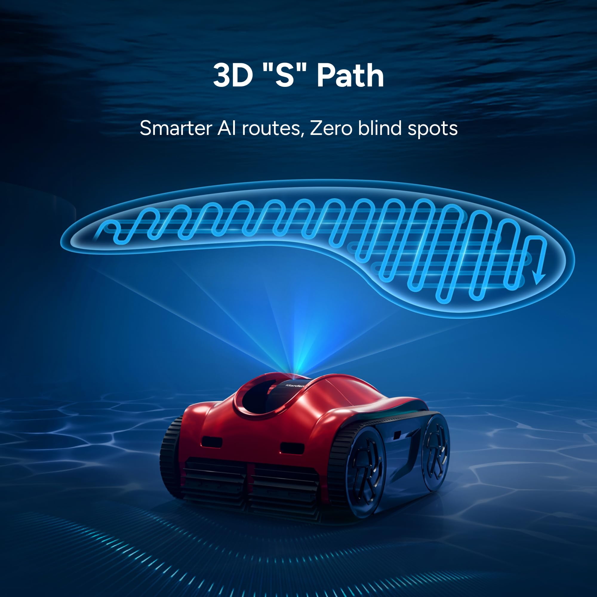iGarden Pool Cleaner K Pro, 10H Runtime, Cordless Robotic Pool Vacuum for Inground Pools, Touchscreen, Smart Navigation, 200% Turbo Suction, Ultra-Fine Filtration, Auto-Parking