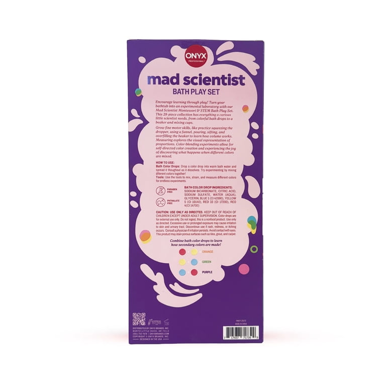 ONYX Professional Mad Scientist Bath Play Set, 28 Piece STEM Toy