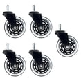thumbnail image 4 of Terraxo 5 Pcs Roues de Chaise de Bureau Remplacement Roues Universelles Pivotantes pour Maison Bureau Roulettes de Chaise en Caoutchouc Silencieuses Roulettes Robustes 2,5 Pouces, 4 of 8