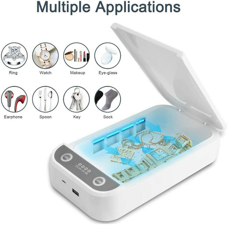 Portable UV Light Cell Phone Sterilizer Phone Uv Sanitizer White Aromatherapy Function Mask Disinfector Cell Phone Cleaners UV Light Sanitzier Box
