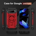 thumbnail image 2 of Case for Google Pixel 9 / 9 Pro for Men Women, Compatible with Magsafe, Rugged Camera Frame Bracket Air Cushions Luxury Armor Support Magnetic Car Mount Cover for Google Pixel 9 / 9 Pro, Red, 2 of 8