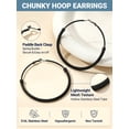 thumbnail image 6 of PROSTEEL Bold Chunky Black Hoop Earrings for Women Stainless Steel 80MM Hypoallergenic Round Hoops for Mom Daughter Christmas Birthday, 6 of 8