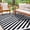 Black White Stripe, variant on Waterproof Reversible Outdoor Rug, Plastic Straw Patio Camping Mat, 4'x6'