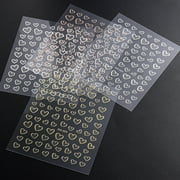 Heart Nail Art Stickers 8sheets 3D Self-Adhesive Nail Decals for Nails Manicure Art Design(4color)