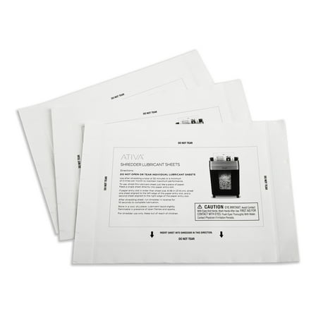 Ativa™ Shredder Lubricant Sheets, Pack Of 100 Sheets