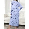 thumbnail image 3 of ValueVibe Plus Size Nightgown for Women Long Sleeve Sleepshirt Crew Neck Full Length Sleepdress with Blue Love Print, 3XL, 3 of 4