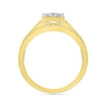 thumbnail image 3 of DGOLD 10kt Yellow Gold Round White Diamond Cluster Bridal Ring for Women (0.40 cttw), 3 of 4