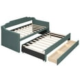 thumbnail image 5 of GZXS Modern Daybed Twin Size Upholstered Day Bed with Trundle and 3 Drawers, Green, 5 of 10