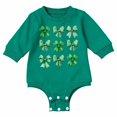 thumbnail image 2 of Coerni Four Leaf Clover Romper for Baby Boys Girls Bowknot Sweatshirt 𝐎nesie Cute Easter Clothes Cotton Warmly Spring Outwear, 2 of 8
