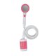 thumbnail image 4 of Bomba de ducha eléctrica portátil de 3 marchas para acampar, alimentada por batería, acero inoxidable ABS, uso en exteriores - Rosa, 4 of 10