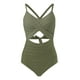 thumbnail image 3 of WILLBEST Traje de Baño Corto para Mujer, Traje de Baño de Cintura Alta con Recortes, Cruzado con Lazo En La Espalda, Traje de Baño de 1 Pieza, 3 of 4