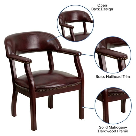 Flash Furniture - Diamond  Traditional Vinyl Side Chair - Upholstered - Oxblood Vinyl