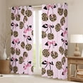thumbnail image 2 of Feelyou Leopard Print Black Out Curtains, Pink Bowk Cherry Curtains Pack of 2 (42x63 Each), 2 of 6