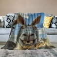 thumbnail image 2 of BCIIG Donkey Blanket for Adults Kids, Flannel Donkey Blankets Gifts, Three Donkeys Throw Blanket for Sofa Couch Bed Living Room Soft Warm Cozy Donkey Decor  50x60in, 2 of 6