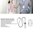 thumbnail image 3 of Portable Beaded Lanyard with ID Holder Transparent Adjustable Rounded Corner Design Easy Loading Ideal for Business, 3 of 8