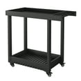 thumbnail image 2 of Senfot Utility Service Cart, 2-Shelf Outdoor Prep Cart Dining Table with Wheels and Lipped Shelves, 500 lbs. Capacity, Suitable for Home, Office, Patio Grilling, and Backyard BBQ, Black, 2 of 9