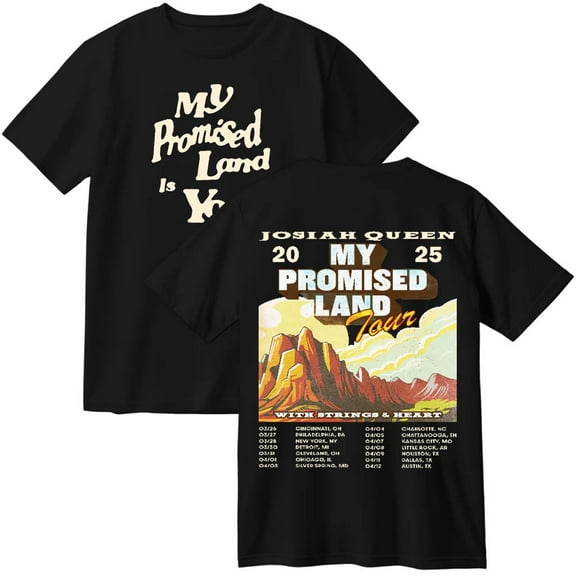 Josiah Queen My Promised Land Tour 2025 Merch Cotton T-Shirt Women Men Casual Crewneck Short Sleeve Tee