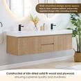 thumbnail image 6 of Siena Wall-mounted Double Wood Vanity in Light Brown without Mirror, 6 of 12