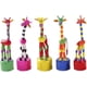 thumbnail image 1 of 5pcs Wooden Giraffe Figurine Toy Dancing Rocking Giraffe Finger Puppets Push Up Toys For Boys Kids Girls (random Style), 1 of 5
