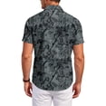 thumbnail image 4 of QHRMKOG Short Sleeve Shirts for Men Relaxed Fit Tropical Print Hawaiian Shirts Light Holiday Button Down Beach Shirt Summer Trendy Top Gray XL, 4 of 6