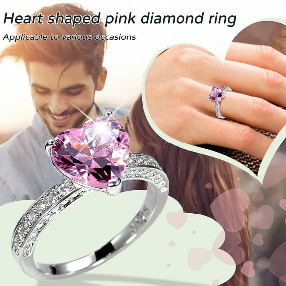Elegant Heart Shaped Cubic Zirconia Wedding Band for Women Symbolic Engagement Jewelry