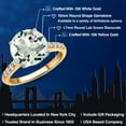 thumbnail image 2 of Gem Stone King 10K Two Tone Gold Green Prasiolite and Lab Grown Diamond Engagement Ring for Women | 3.27 Cttw | Round 10MM | Gemstone Birthstone | Size 7, 2 of 6