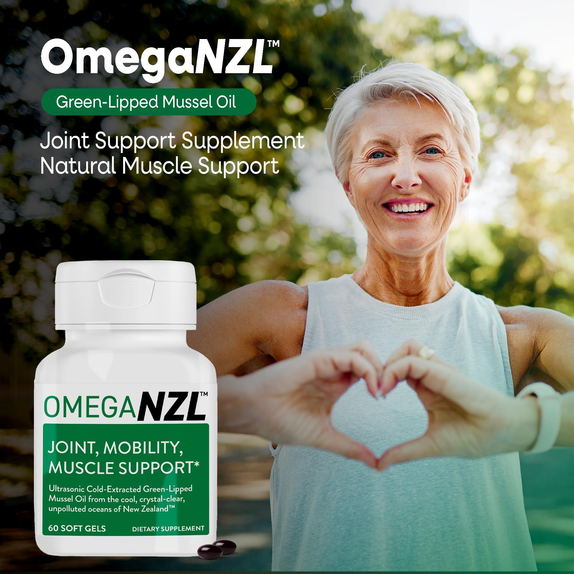 OmegaNZL Original Omega-3 Joint Support Supplement, Green-Lipped Mussel Oil, 60 Softgels
