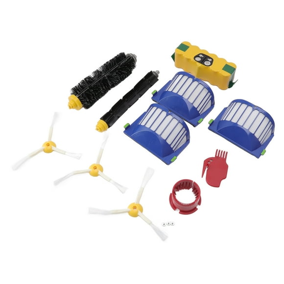 Sweeper Replacement 14.4V 3500mAh NiMH Battery Main Brush Side Brush and Filter Replacement Set for Roomba