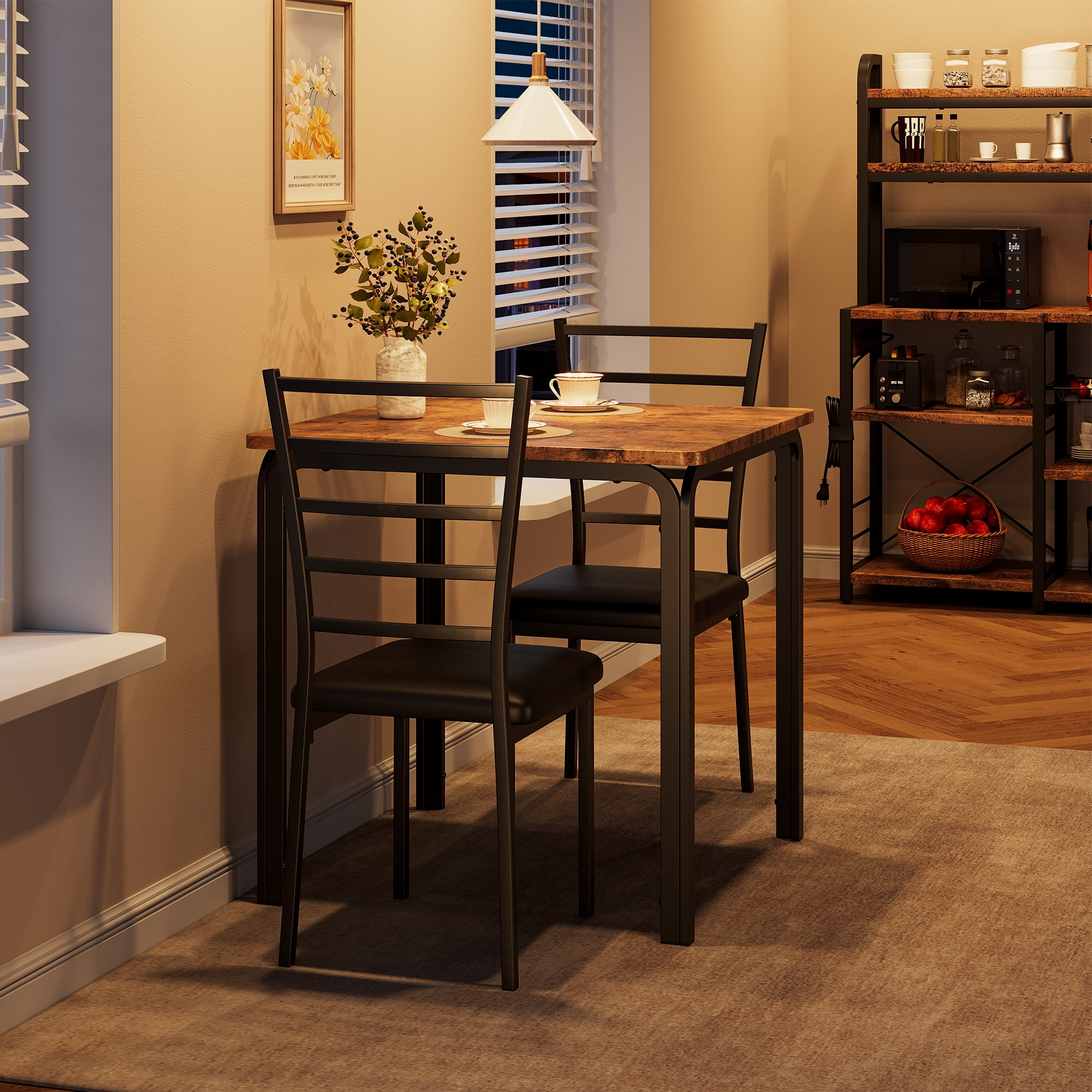 Danolapsi Dining Table for 2,Small Square Kitchen Dining Dinner Room Tables Set,Space Saving Wood Modern Dinette Accent Furniture for Breakfast Nook,Apartment,Home Office Small Space