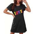 thumbnail image 3 of HomeGardon Women's Sleepwear Nightgowns for Women,Fashion Print Medium Length Dress Oversized Short Nightgown Fashion Chest Print Short Sleeve Nightdress,S-XXL, 3 of 6