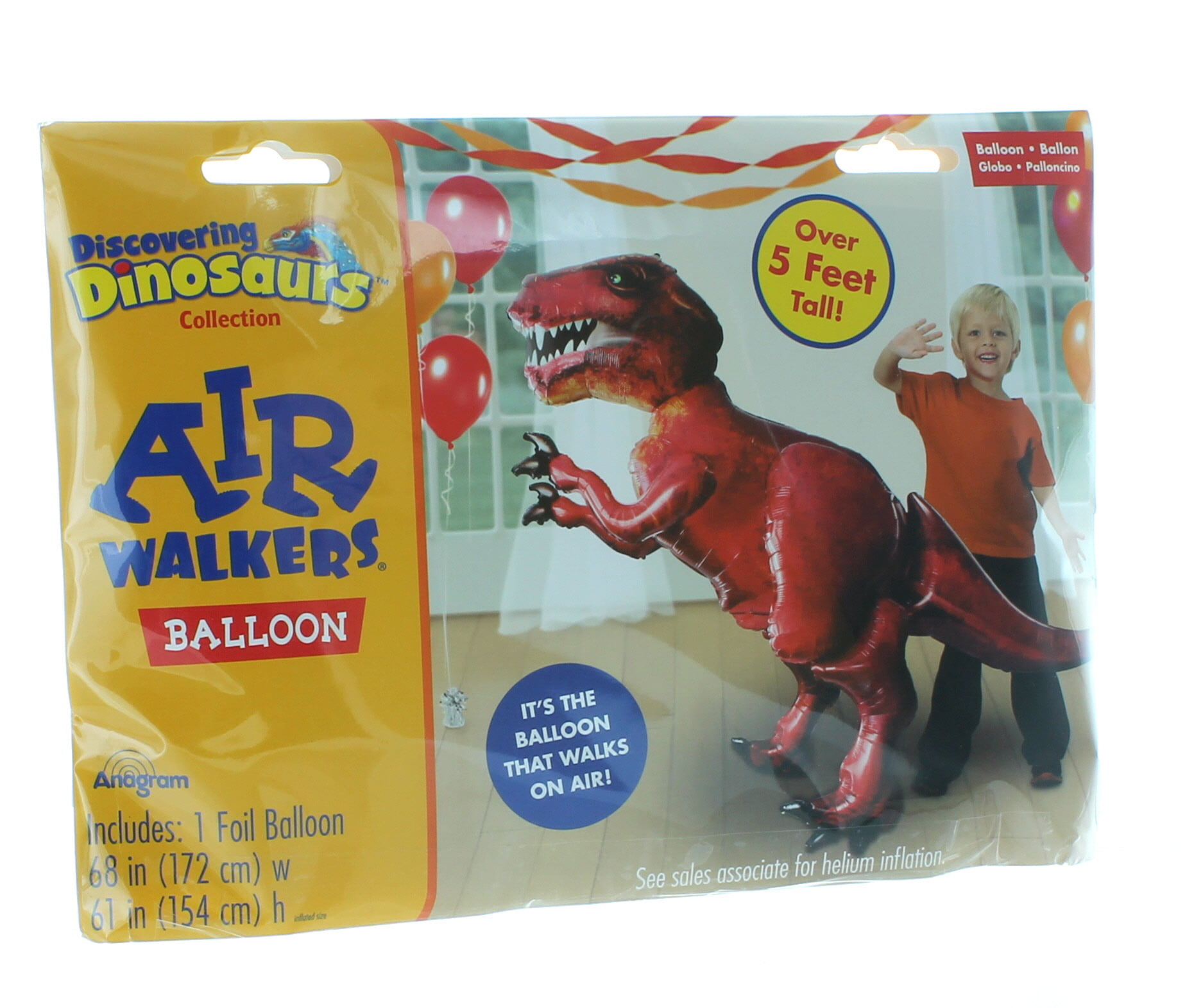 Ballon Petit T-Rex Dinosaure 62 cm - gonflage à l'air