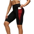 thumbnail image 3 of Hurx Capri Leggings with Pockets for Women Tummy Control Knee Length Leggings Yoga Pants Women Capri Pants Workout Red,3XL, 3 of 7