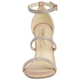 thumbnail image 2 of BLISSFUL STEP Women's Shoes Rhinestone Stiletto Heel Ankle Strap Sandals Dust Pink 6, 2 of 8