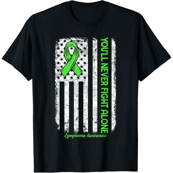 Never fight Alone Non Hodgkin's Lymphoma Cancer Awareness T-Shirt