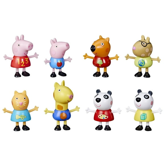Peppa Pig, George Pig, Peggi Panda, Pandora Panda, Gerald Giraffe, Candy Cat, Freddy Fox, & Pedro Pony Mini Figure 8-Pack