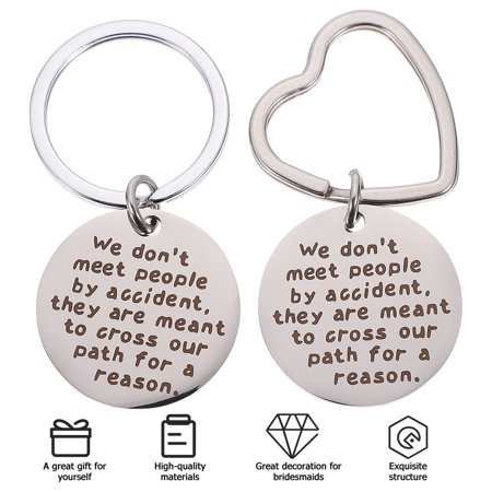 OULII 2Pcs Plated Silver Key Ring Pendant for Bag Decoration with Meaningful Retirement Message