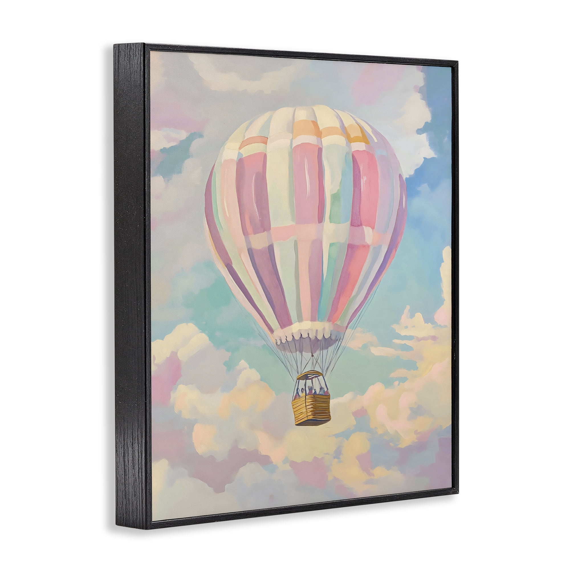 Stupell Industries Pastel Hot Air Balloon Black Framed Giclee Art, design by The Prints Vibe